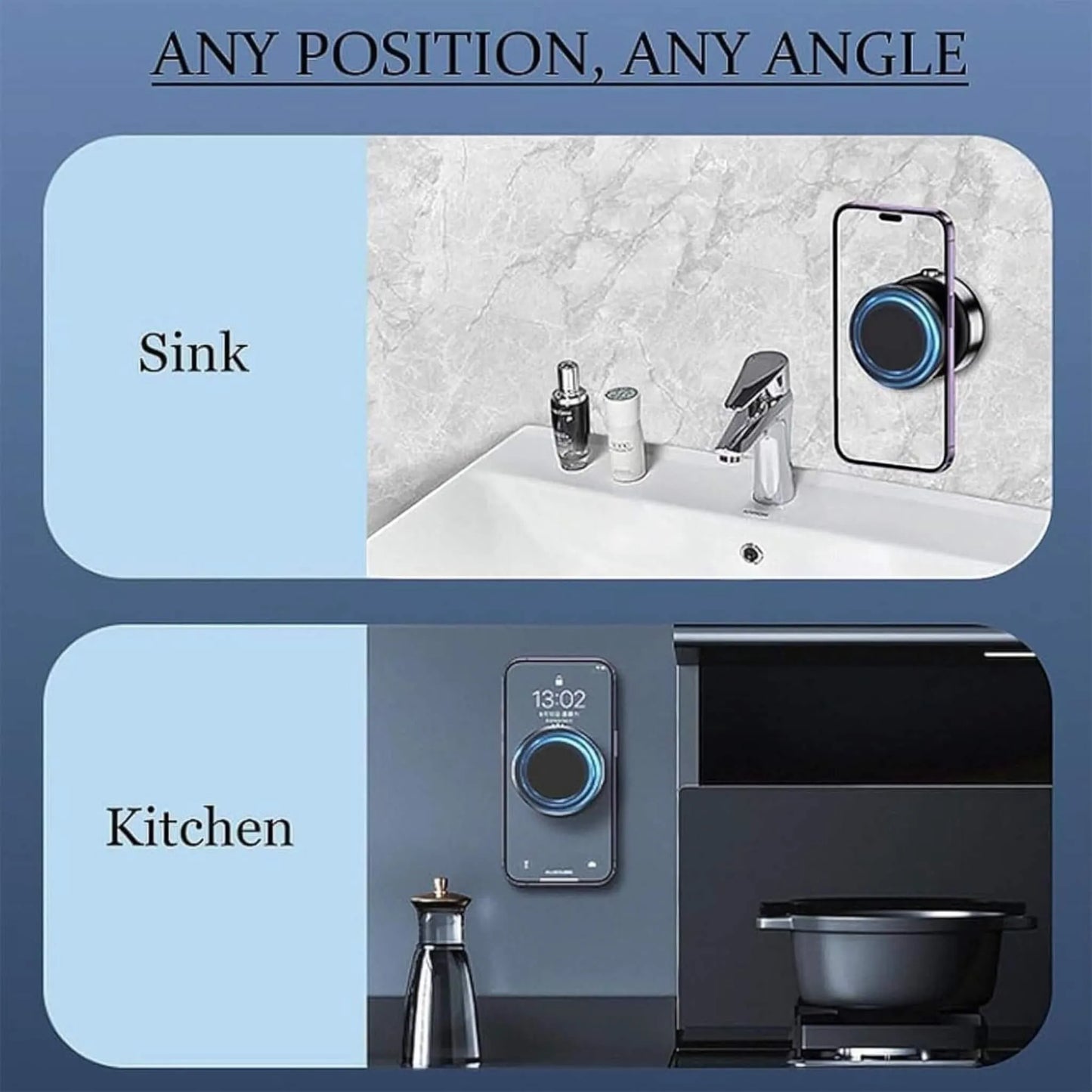 حامل هاتف للسيارة قابل للتعديل بزاوية 360°، قبضة مغناطيسية، يوفر تثبيت آمن بالشفط للوصول السهل أثناء القيادة، متوفر لدى اكس ستور في قطر