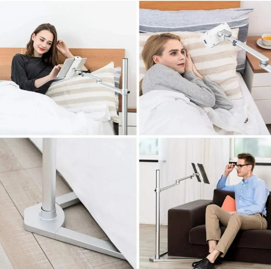 Phone & Tablet Floor Stand, adjustable and stable for hands-free use and optimal viewing height, from xStore in Qatar.