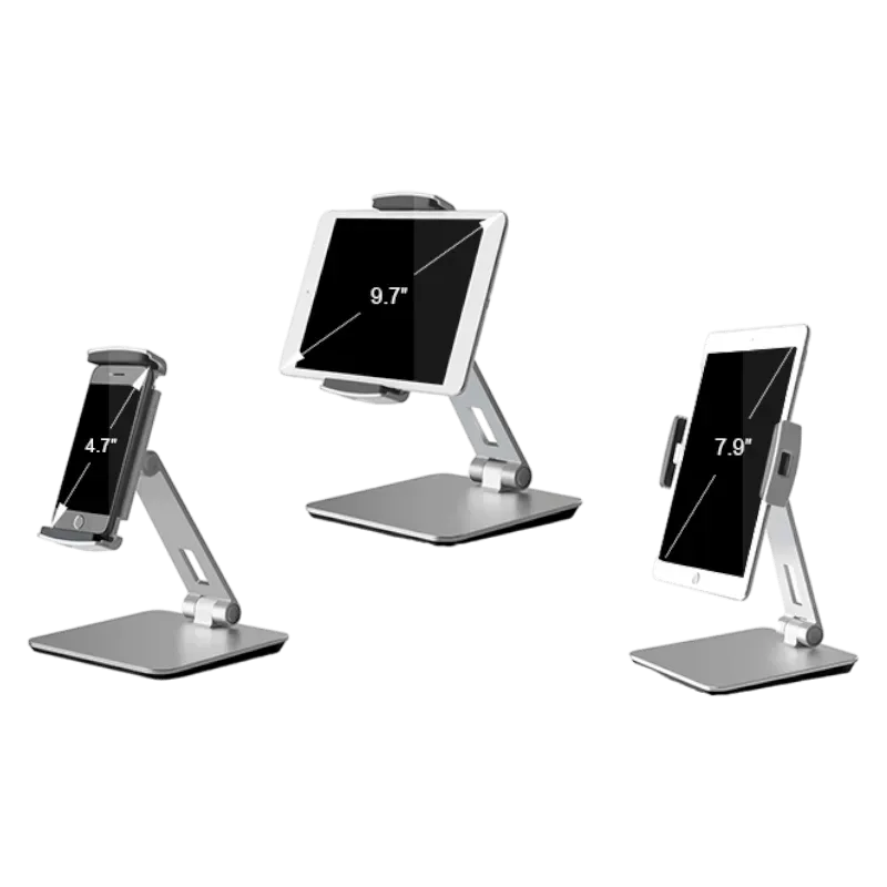 Universal Smartphone & Tablet Stand, Aluminum Desk Mount Holder, sturdy and adjustable for hands-free viewing, from xStore in Qatar.