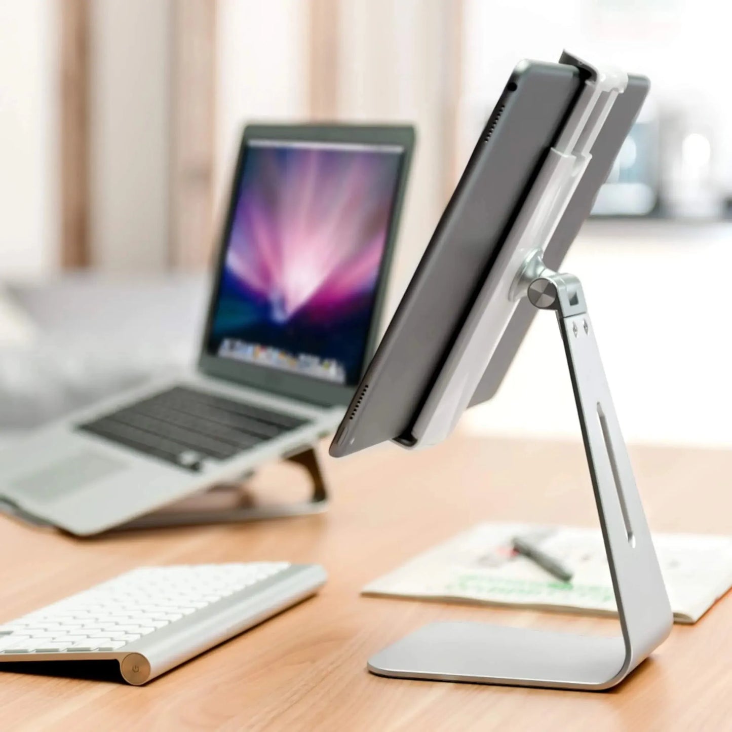 Aluminum Stand for 7 to 13-inch Tablet, sturdy and adjustable for secure and convenient tablet use, from xStore in Qatar.