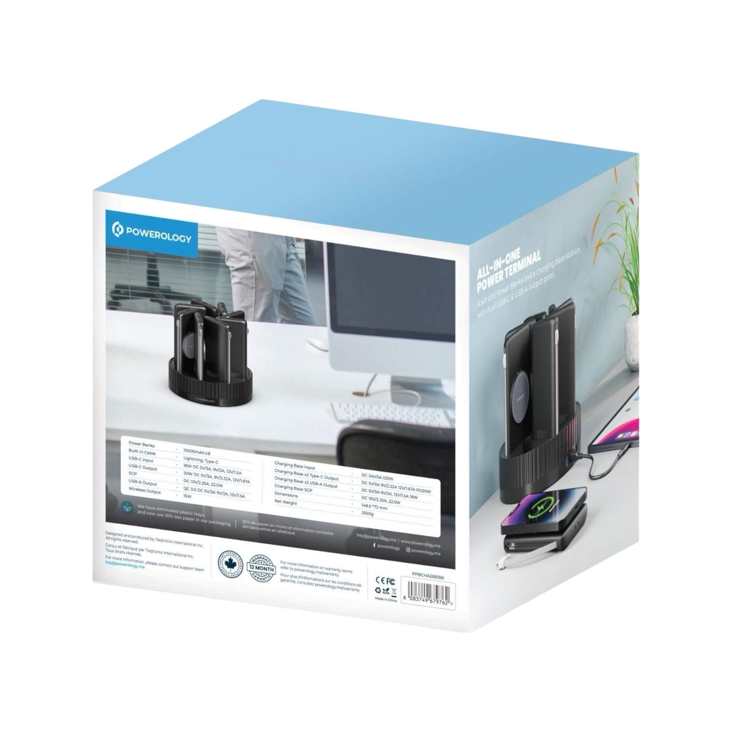 قاعدة شحن ٨ شواحن متوافقة مع ماج سيف، باللون الأسود، حل فعال ومحمول لشحن عدة أجهزة، متوفرة لدى اكس ستور في قطر.