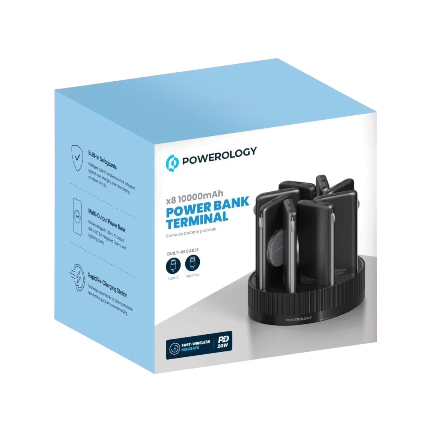 قاعدة شحن ٨ شواحن متوافقة مع ماج سيف، باللون الأسود، حل فعال ومحمول لشحن عدة أجهزة، متوفرة لدى اكس ستور في قطر.