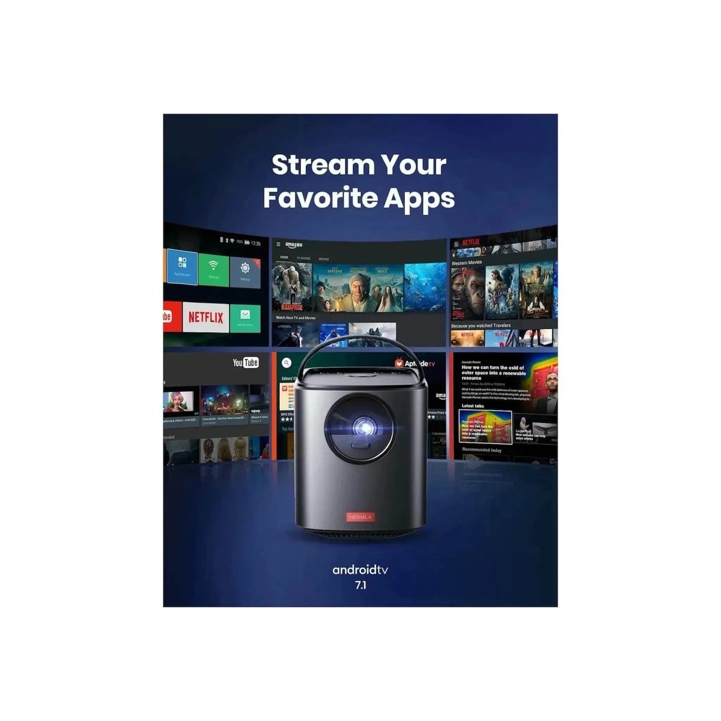 جهاز عرض محمول NEBULA by Anker Mars II Pro - سطوع 500 لومن ANSI، جودة عرض مثالية للأفلام والعروض، متوفر في اكس ستور في قطر