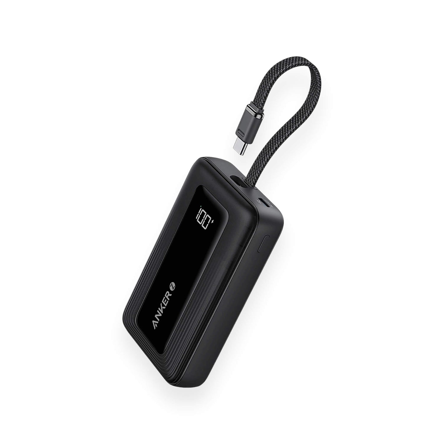 Anker Zolo Power Bank 10,000mAh 30W - Built-in USB-C Cable in Black, available now at xStore.qa in Qatar.