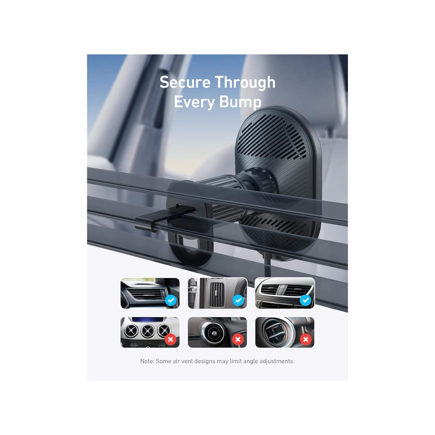 Anker MagGo 15W MagSafe Car Mount, powerful magnetic mount, fast charging, secure phone placement, from xStore in Qatar