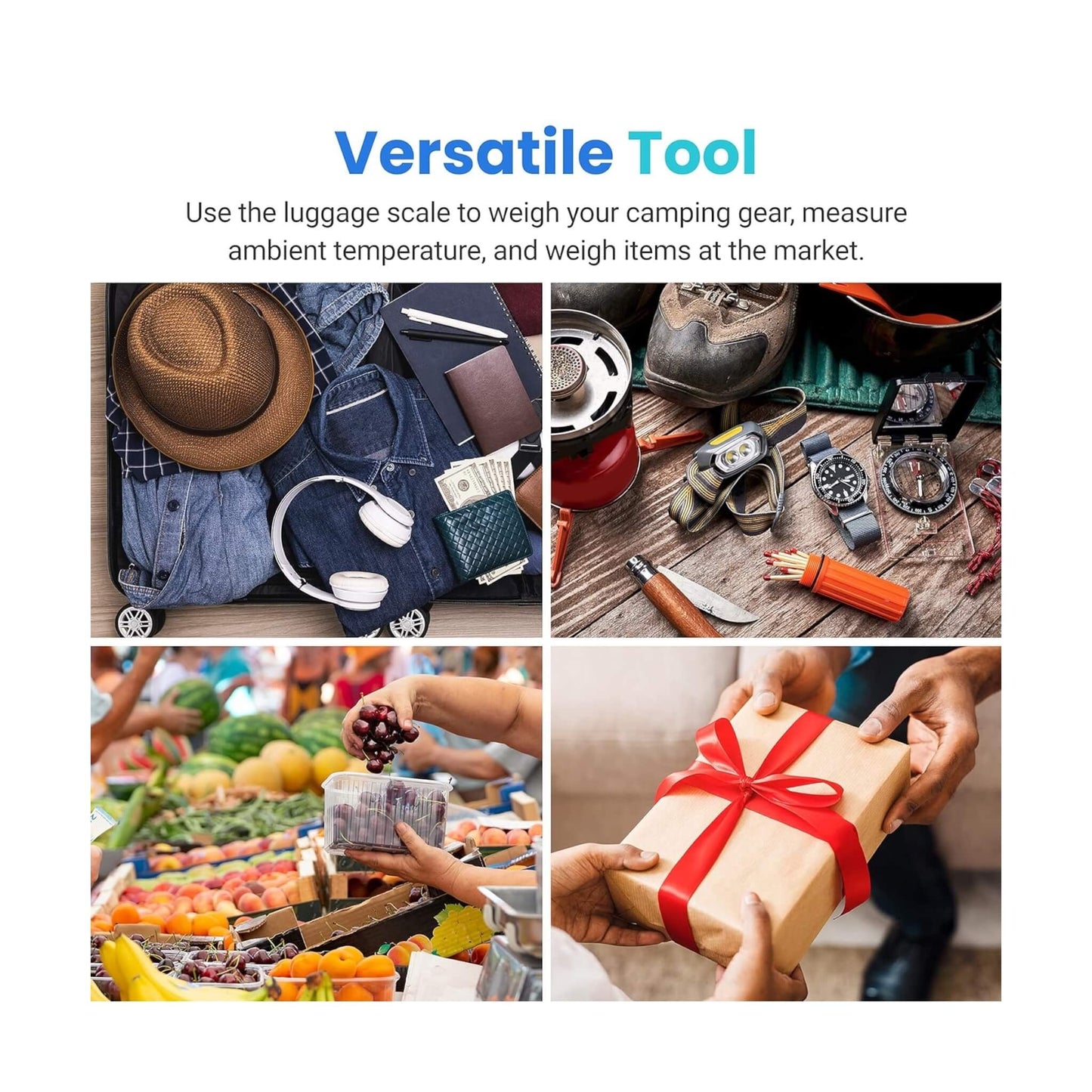 ميزان أمتعة مزود بخاصية التاري ومستشعر درجة حرارة يعرض بالفهرنهايت والسيليزية متوفر لدى اكس ستور في قطر