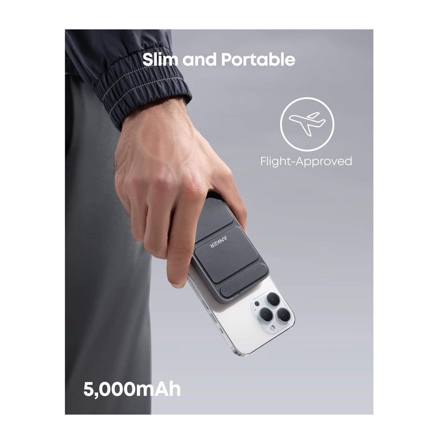 Anker 622 Magnetic Battery (MagGo) 5000mAh in Black, available now at xStore.qa in Qatar.