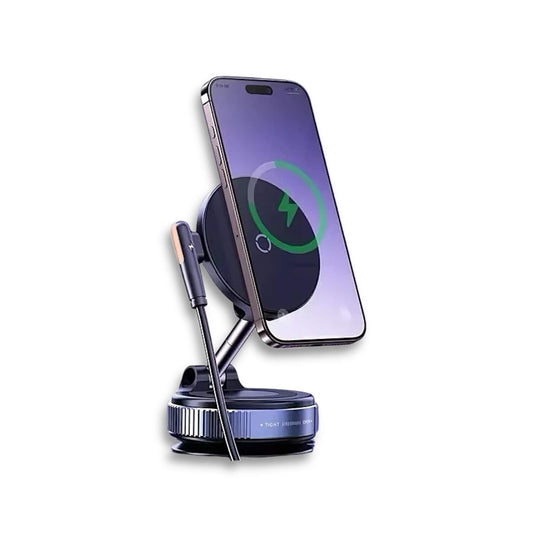 Vacuum Magnetic Wireless Charging Car Phone Stand, Securely holds your phone in place while driving, from xStore.qa in Qatar.