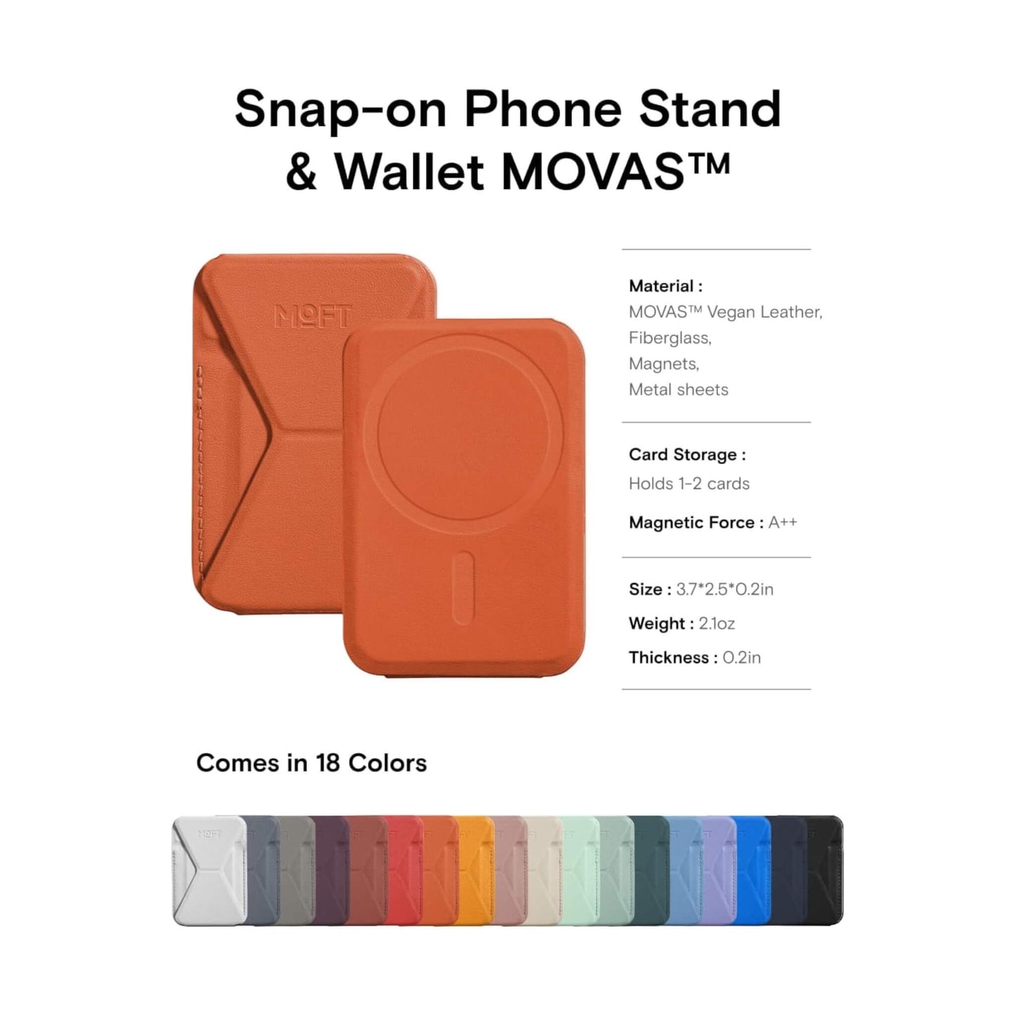 مسكة ومحفظة موفت المغناطيسية مع حامل بتقنية ماج سيف، تصميم أنيق ومثالي للاستخدام اليومي، متوفرة الآن لدى اكس ستور في قطر.