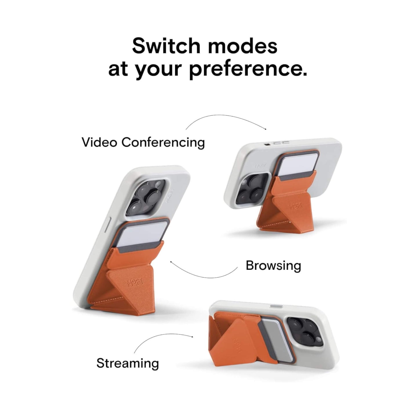 مسكة ومحفظة موفت المغناطيسية مع حامل بتقنية ماج سيف، تصميم أنيق ومثالي للاستخدام اليومي، متوفرة الآن لدى اكس ستور في قطر.