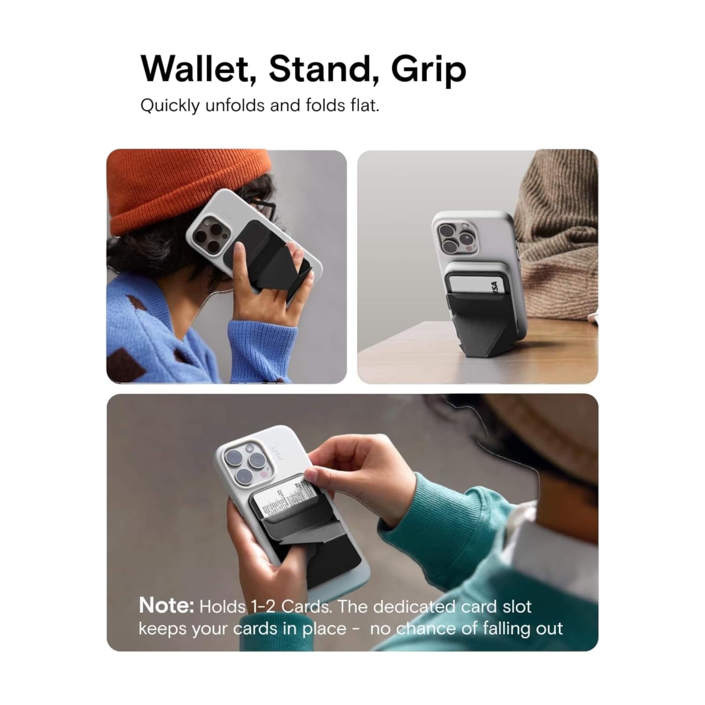 MOFT magnetic wallet stand, with angle adjustment & Magsafe, for iPhone 12/13/14/15/16. Available at xStore.qa in Qatar.