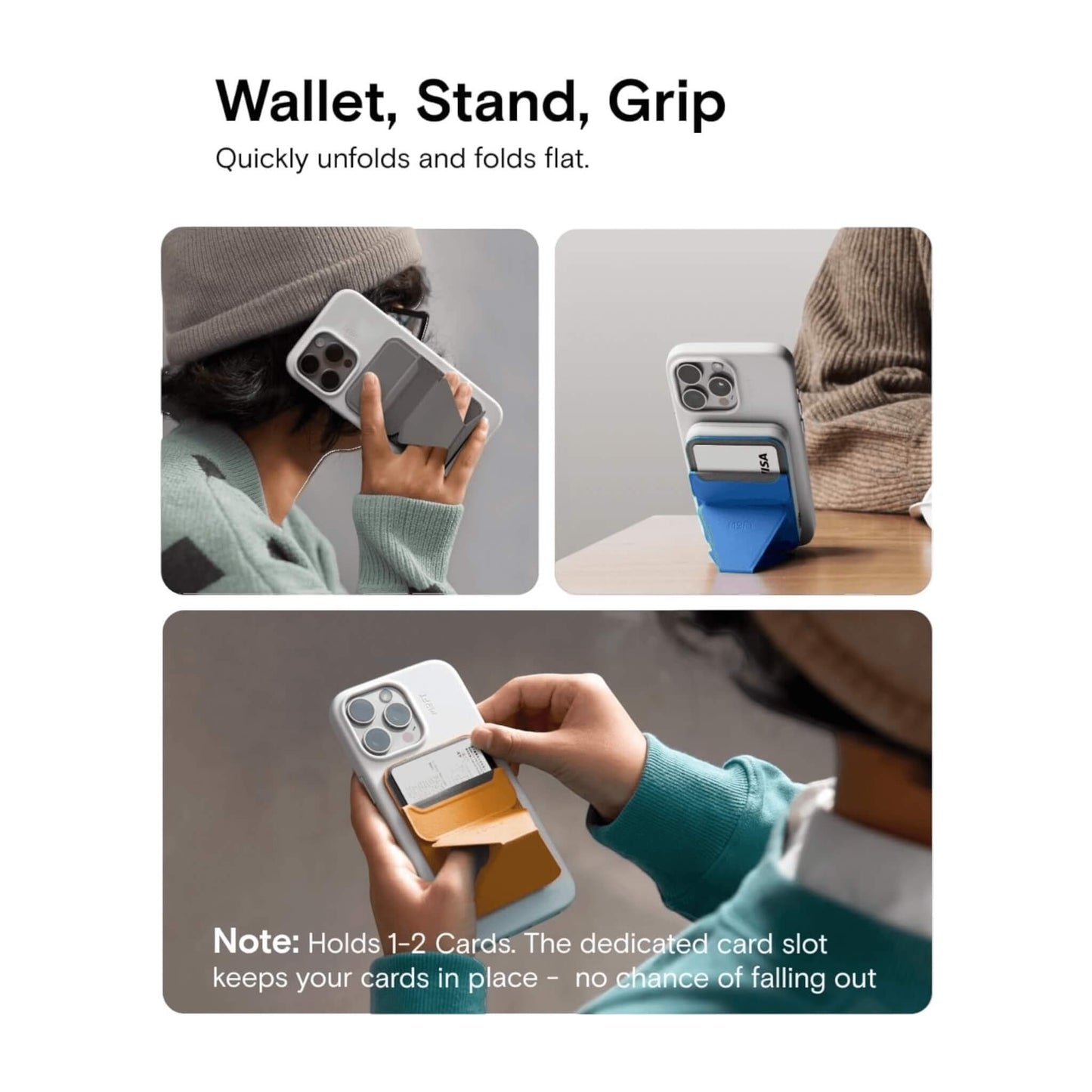 MOFT magnetic wallet stand, with angle adjustment & Magsafe, for iPhone 12/13/14/15/16. Available at xStore.qa in Qatar.