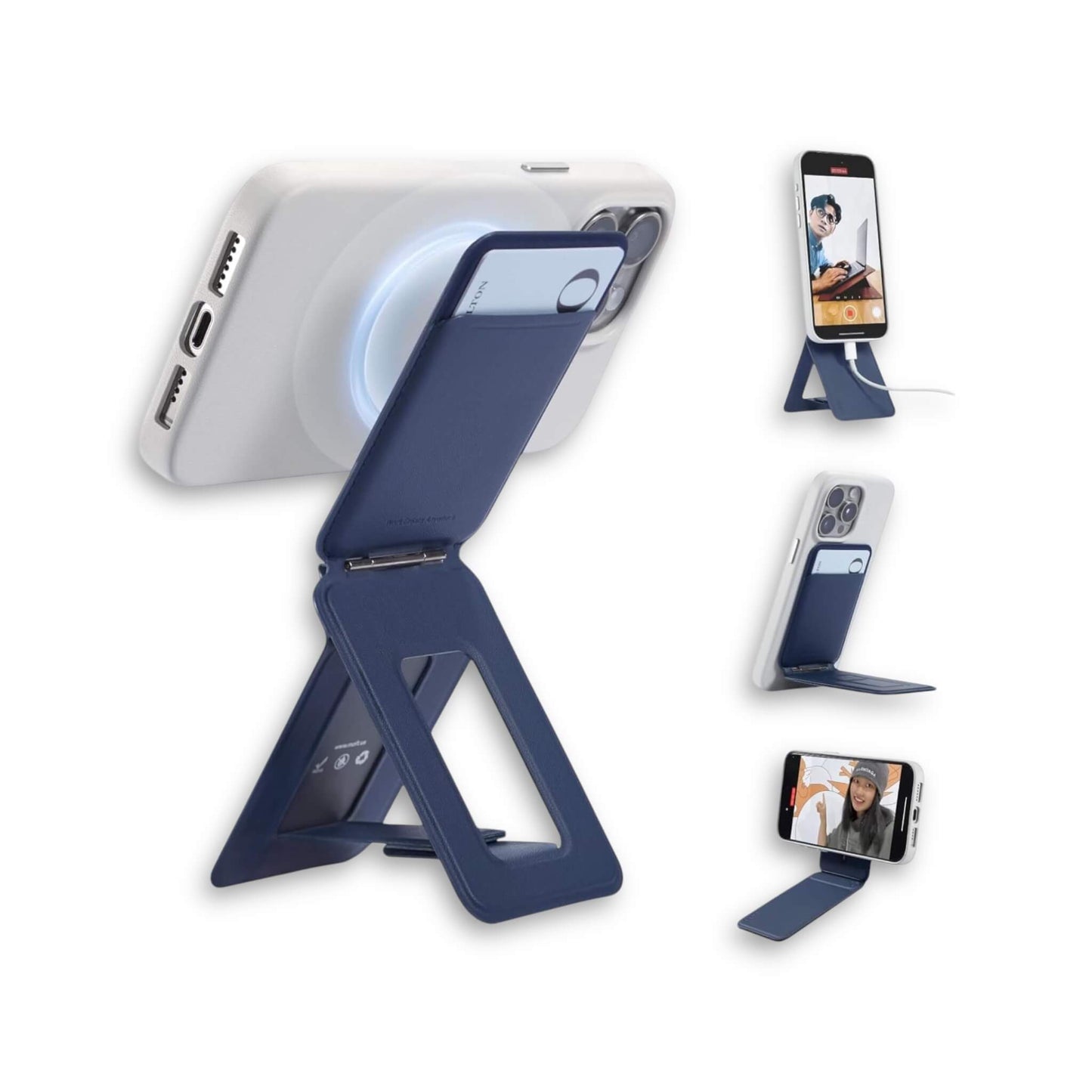 MOFT Phone Tripod Stand - Magsafe - Navy Made with MOVAS, the revolutionary vegan leather, from xStore.qa in Qatar.