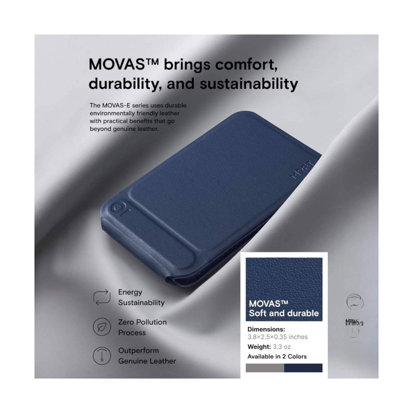 MOFT Phone Tripod Stand - Magsafe - Navy Made with MOVAS, the revolutionary vegan leather, from xStore.qa in Qatar.