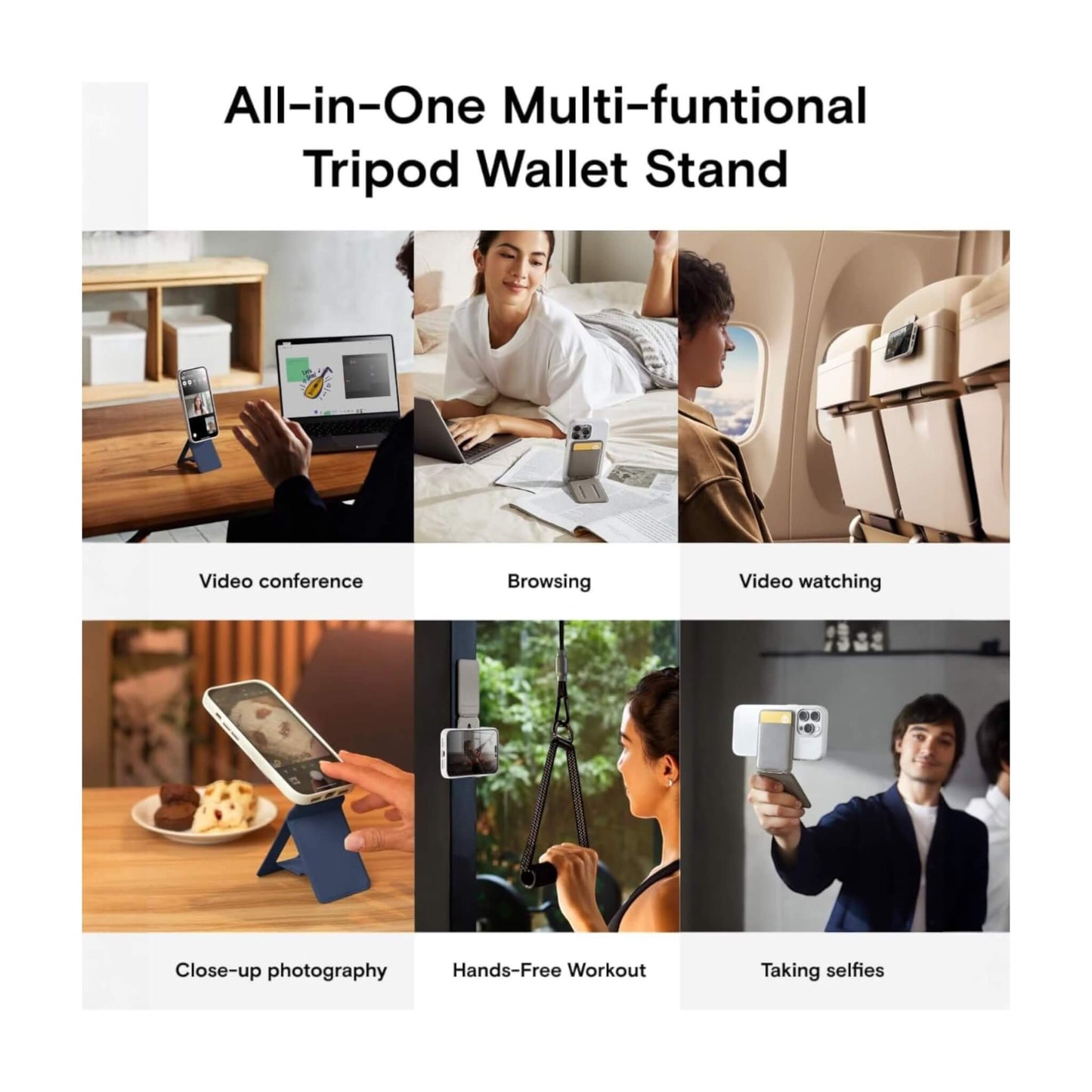 ستاند موفت ثلاثي القوائم مع محفظة - ماج سيف - كحلي, مصنوع من جلد نباتي عالي الجودة, متوفر لدي اكس ستور في قطر