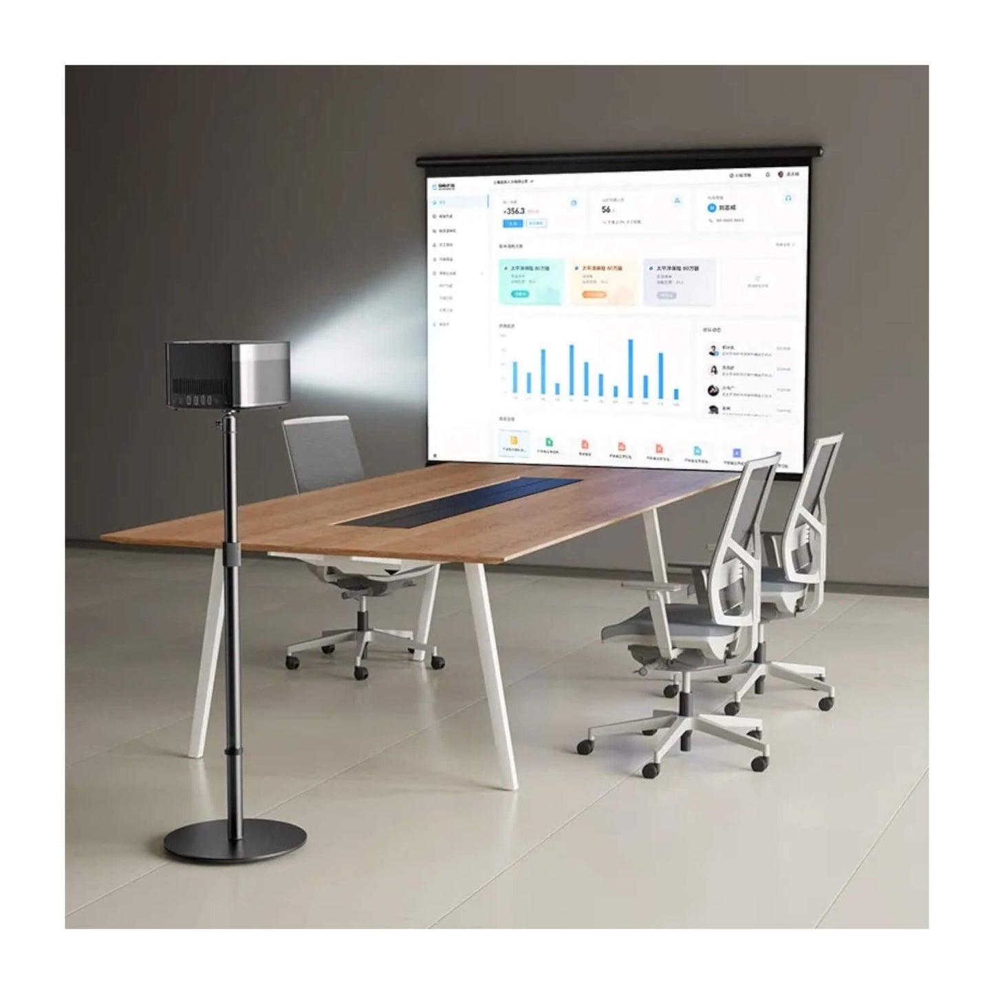 floor projector stand, 1/4 ball connector suitable for most projectors. available from xStore.qa in Qatar.