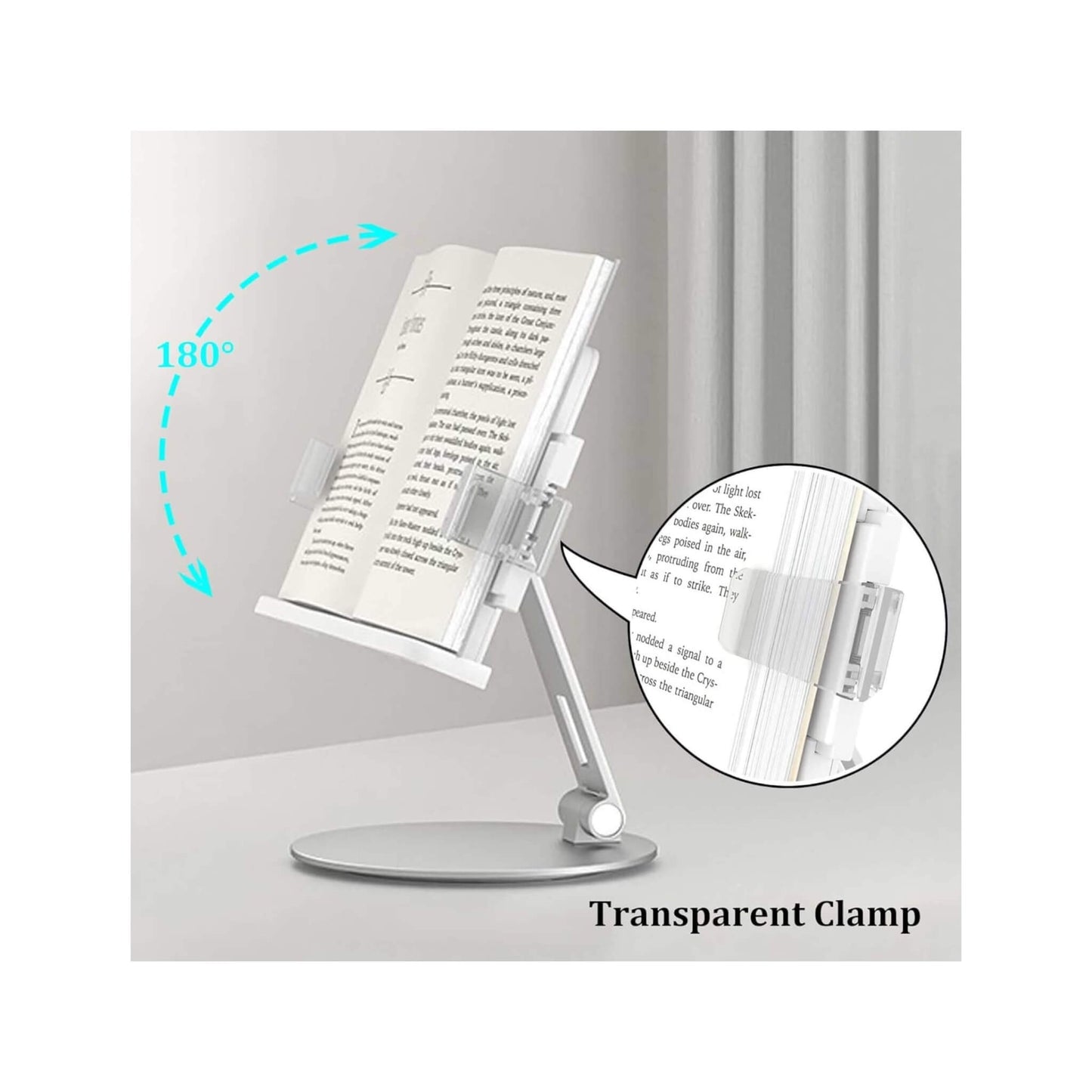360° adjustable book stand from xStore.qa, foldable, height-adjustable, fits A6-A4 papers, books, tablets, versatile in Qatar.