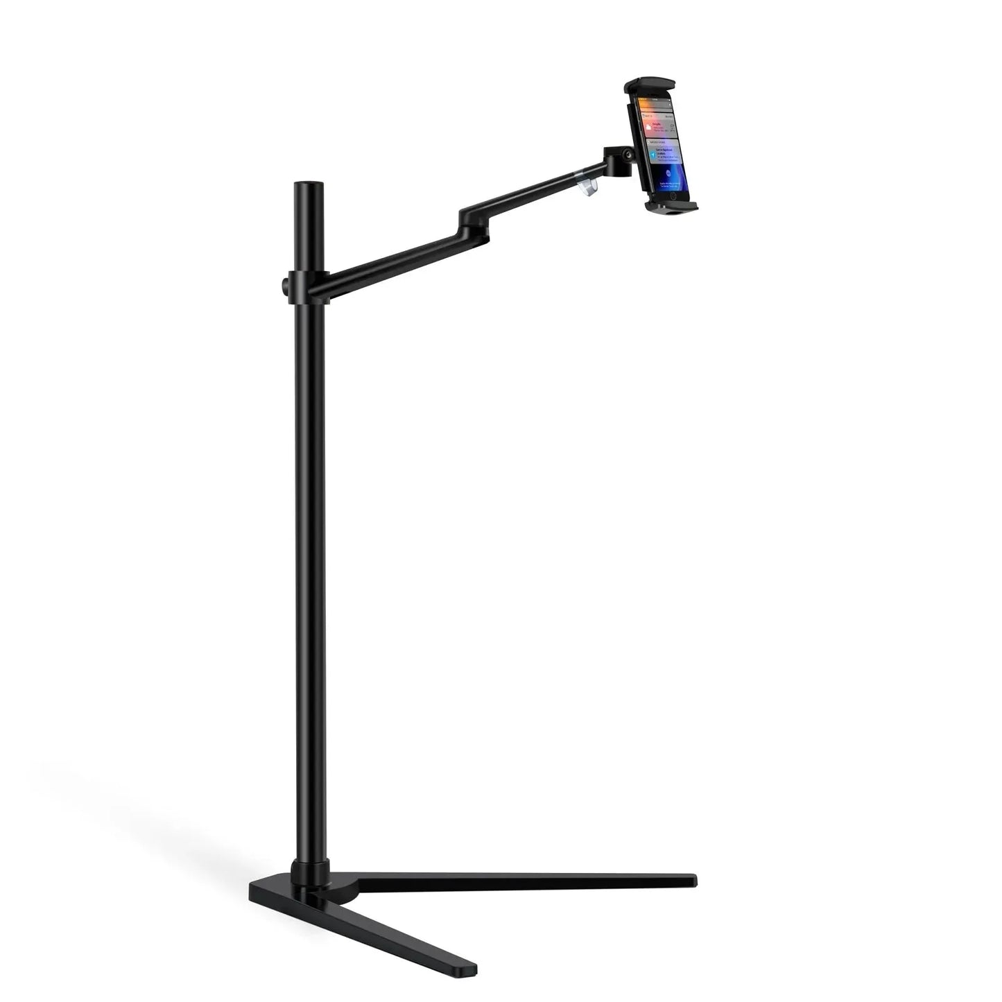 حامل أرضي للهاتف والايباد والتابلت، قابل للتعديل وثابت للاستخدام بدون يدين وارتفاع مثالي للرؤية، متوفر لدى اكس ستور في قطر