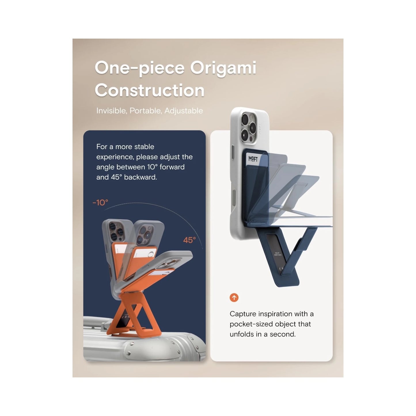 MOFT Phone Tripod Stand - Magsafe - Black Made with MOVAS, the revolutionary vegan leather, from xStore.qa in Qatar.