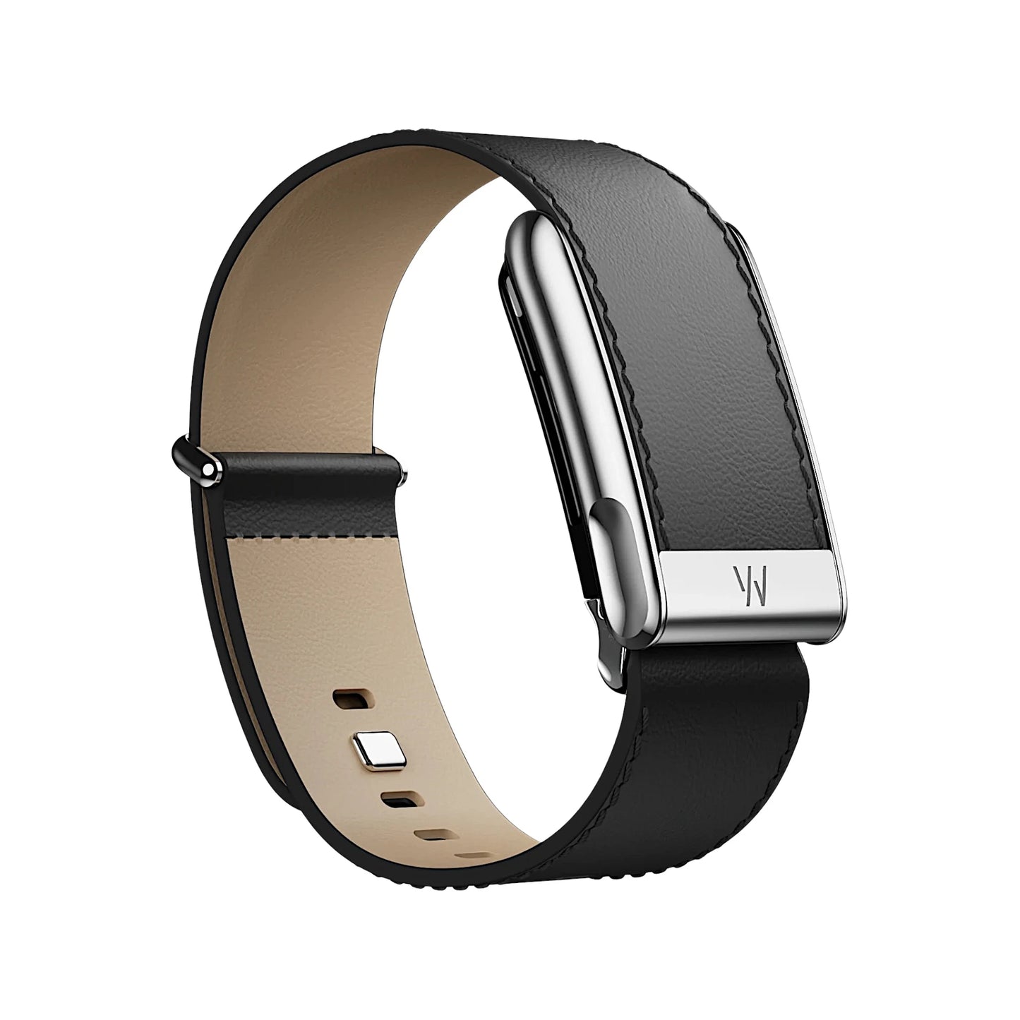 Whoop MG LeatherLuxe Band in Black (Straight) Crafted from genuine Italian leather, Available at xStore.qa in Qatar.