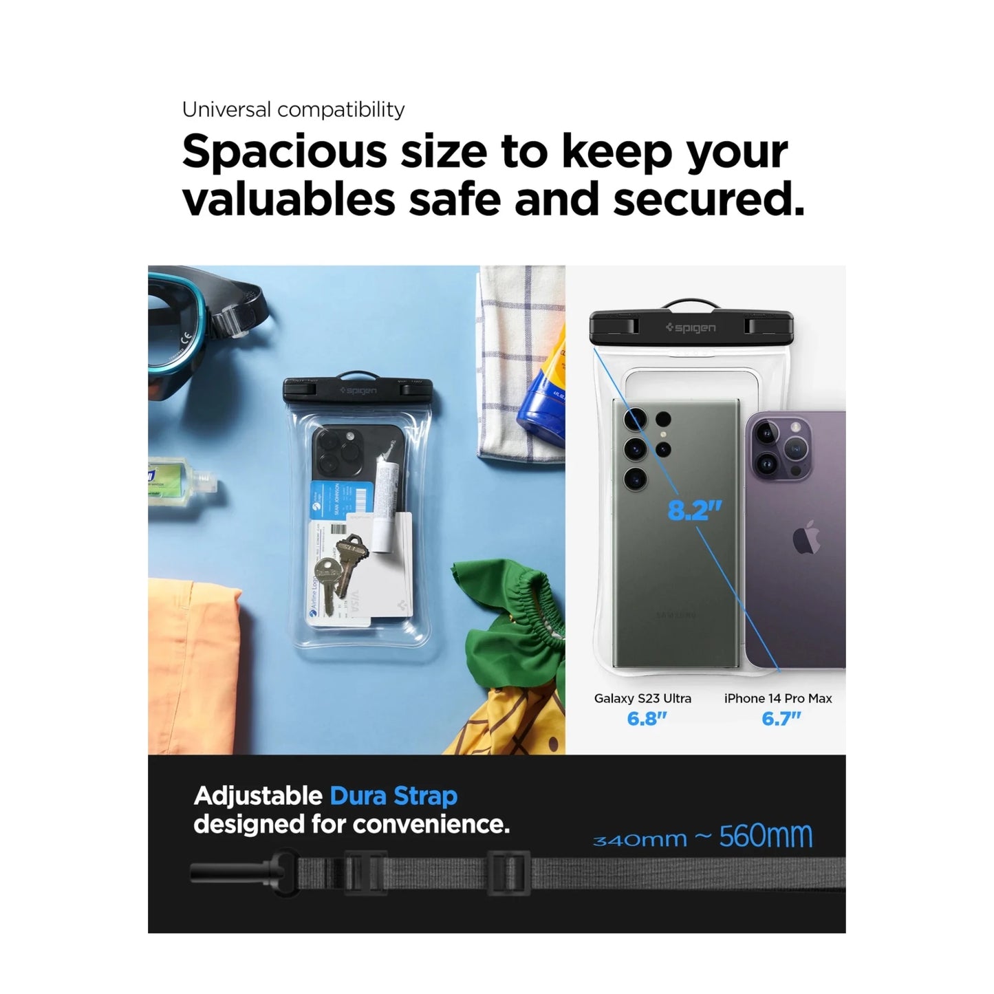 Water-proof Cover For phones, from Spigen Company, the possibility of diving up to 30 meters, Available at xStore.qa in Qatar.