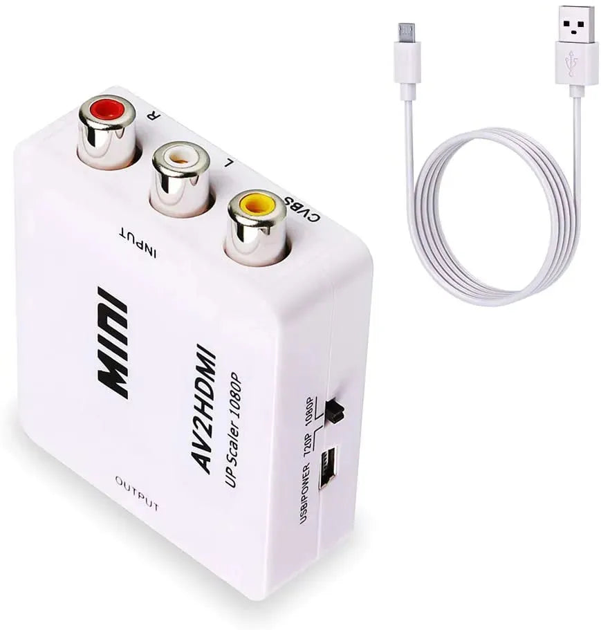 محول Mini AV إلى HDMI بدقة 1080p، صغير وفعال لإخراج فيديو بجودة عالية من الاجهزة القديمة، متوفر لدى اكس ستور في قطر
