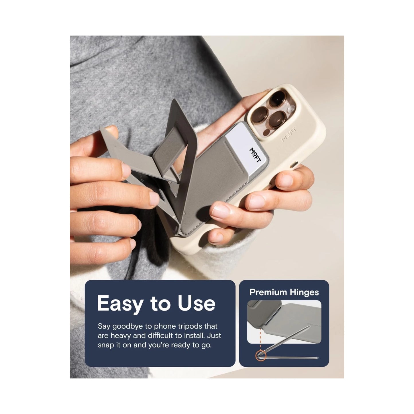 MOFT Phone Tripod Stand - Magsafe - Orange Made with MOVAS, the revolutionary vegan leather, from xStore.qa in Qatar.