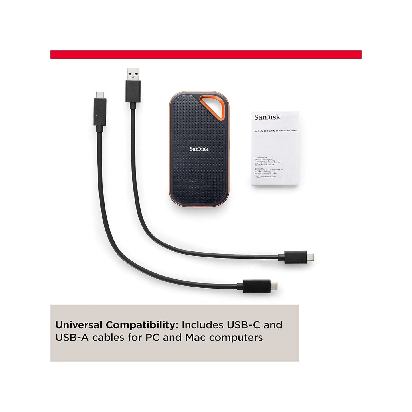 SanDisk Sandisk Extreme Pro portable SSD 2TB, 256-bit AES hardware encryption for security. from xStore.qa in Qatar.