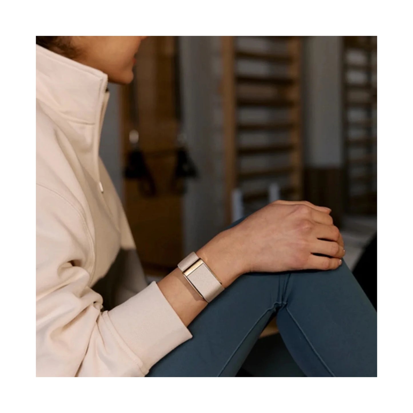 Whoop 5 SuperKnit Luxe Band - Dune with Gold, Available Now From xStore.qa in Qatar.