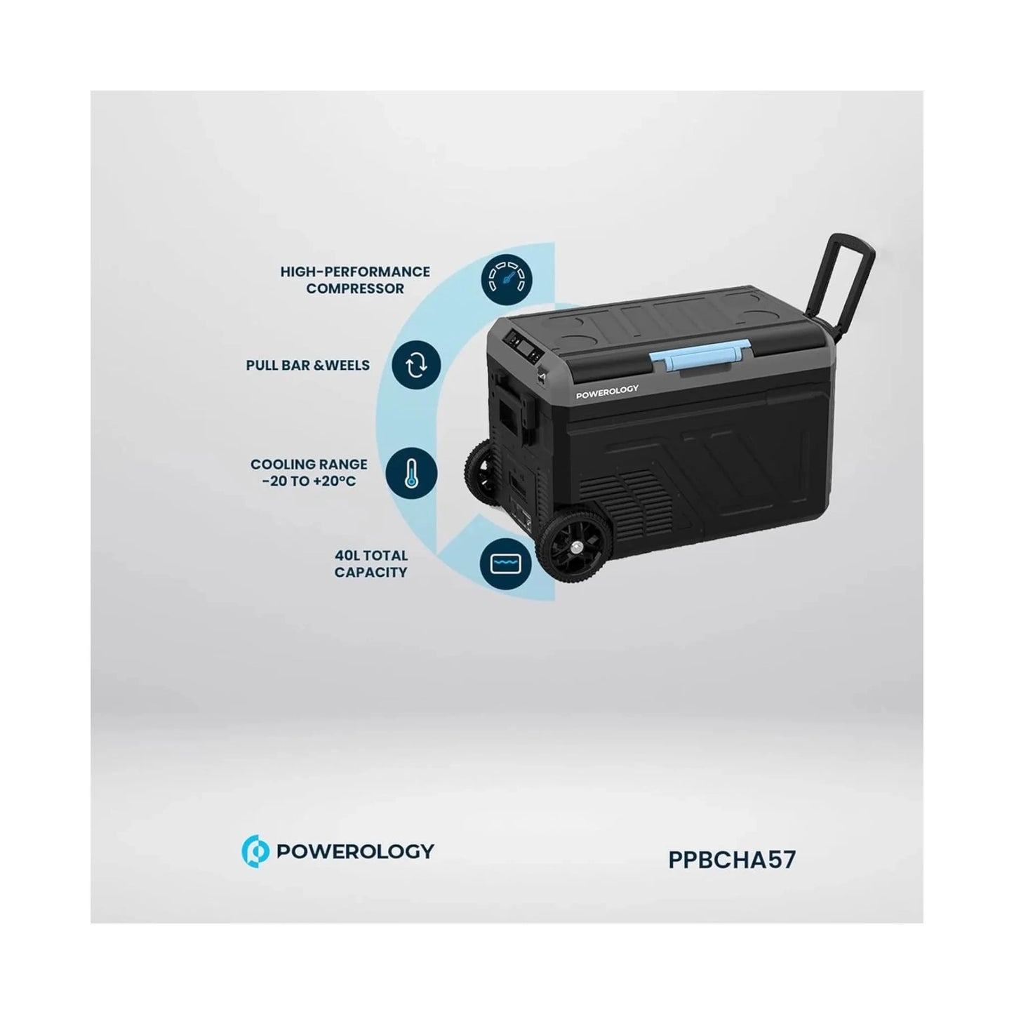 ثلاجة وفريزر باورولوجى - ٤٠ لتر, تحتوي على شاشة تحكم ذكية تعمل باللمس، متوفرة الان لدي اكس ستور في قطر