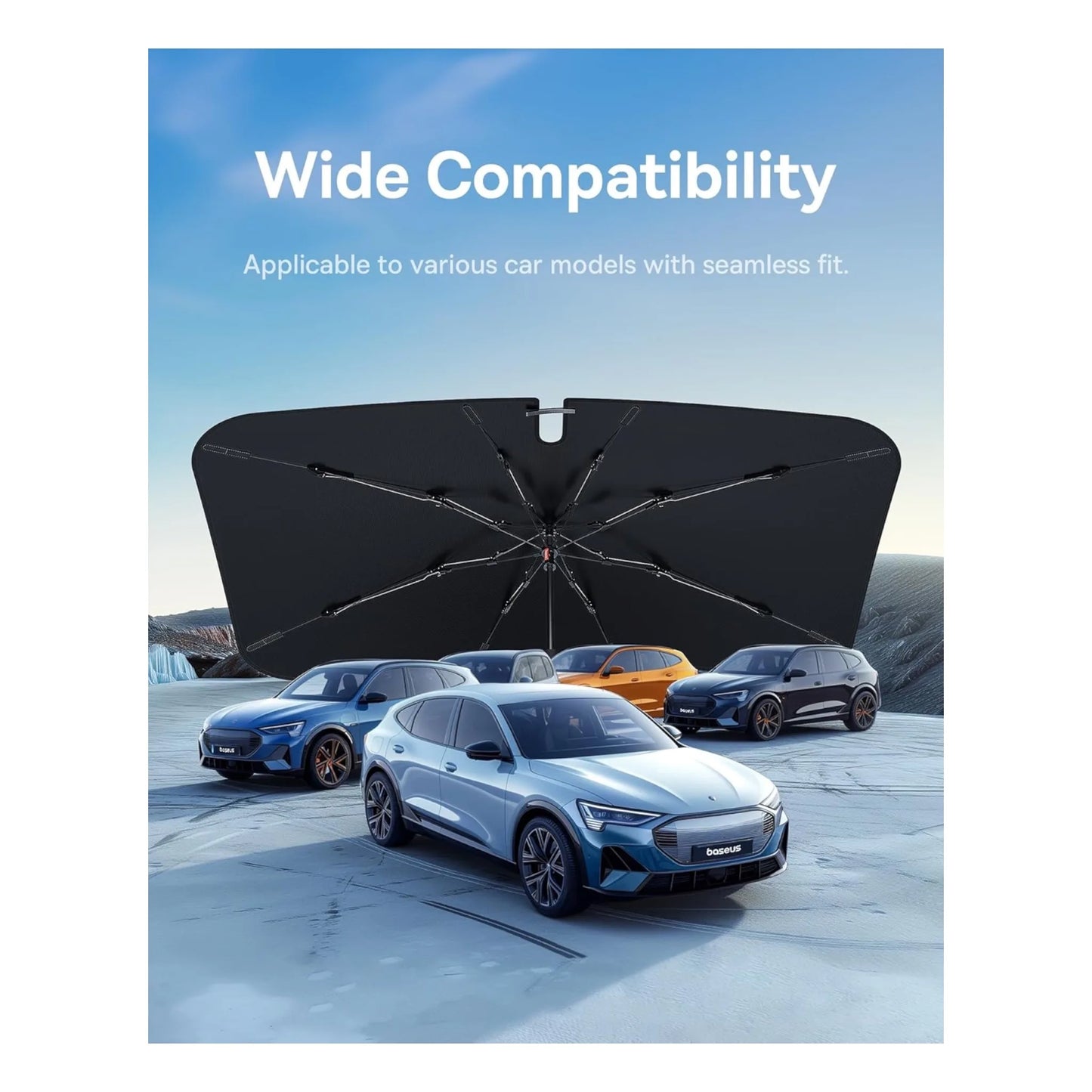 Get Baseus car windshield sunshade keeps your car cool and blocks harmful UV rays, available now from xStore.qa in Qatar.