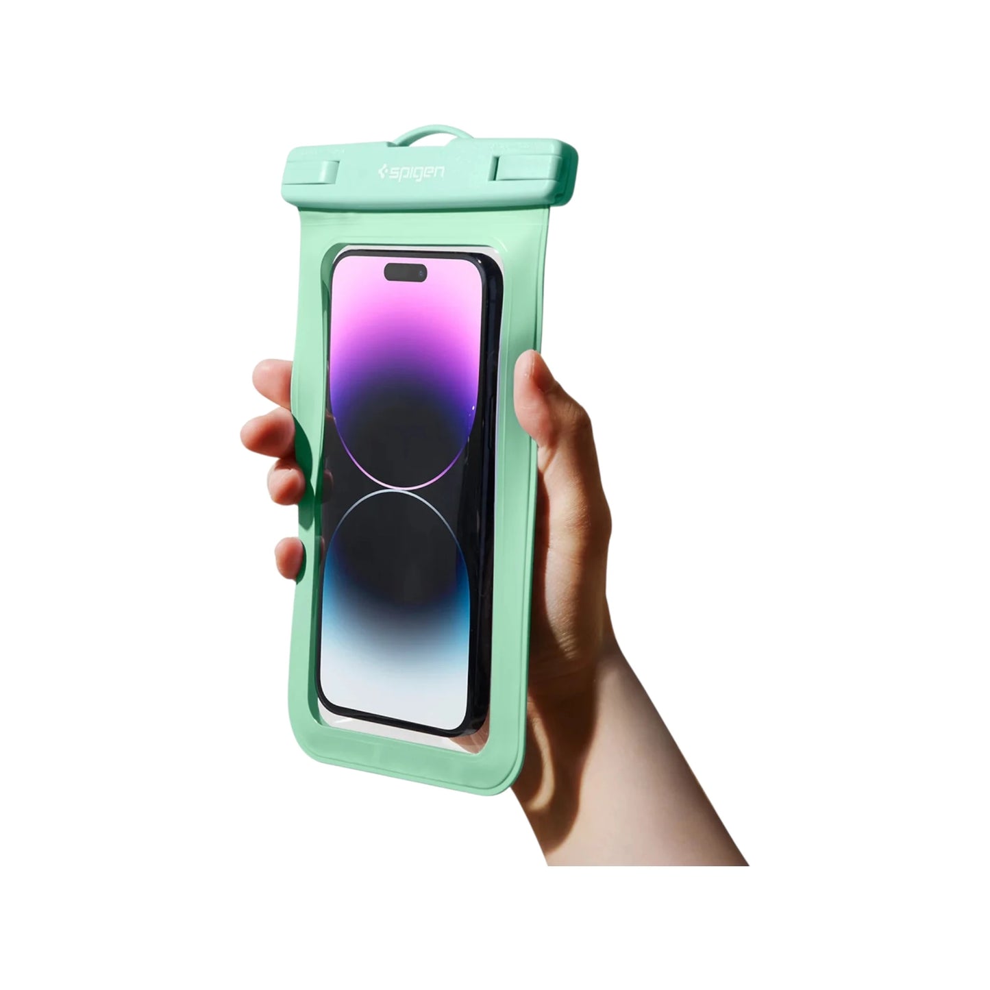 Water-proof Cover For phones, from Spigen Company, the possibility of diving up to 30 meters, Available at xStore.qa in Qatar.