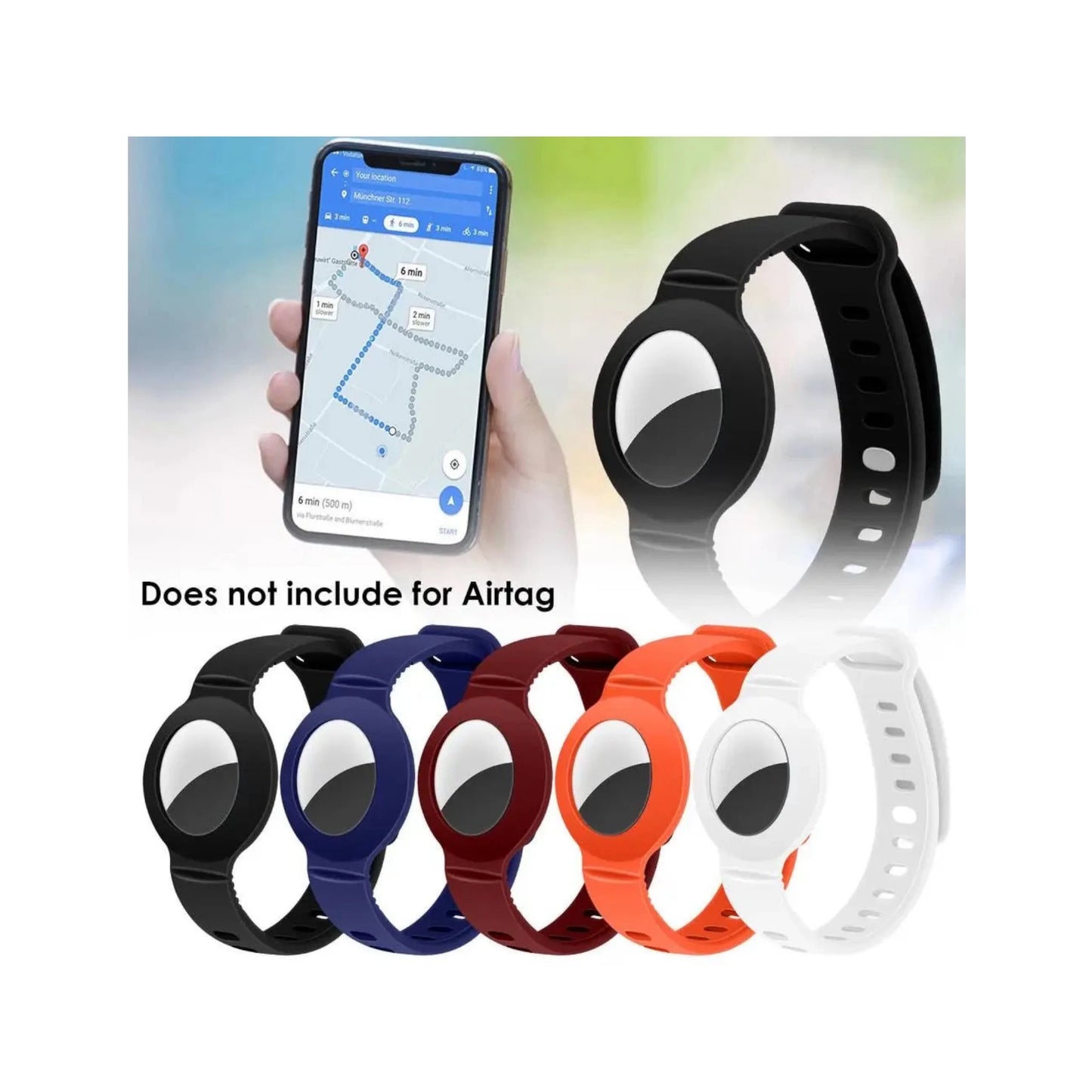 AirTag Soft Silicone Strap Sport Band, For Apple Airtags Wristbands Case Soft Silicons Strap, from xStore.qa in Qatar.