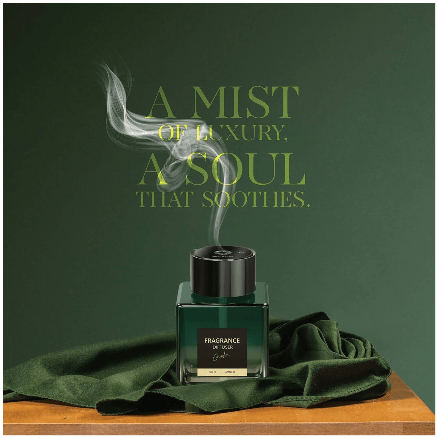 smart fragrance diffuser 500ml Green Lion glass aroma device xStore Qatar for home and office scent
