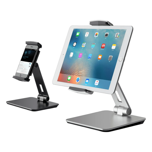 Universal Smartphone & Tablet Stand, Aluminum Desk Mount Holder, sturdy and adjustable for hands-free viewing, from xStore in Qatar.