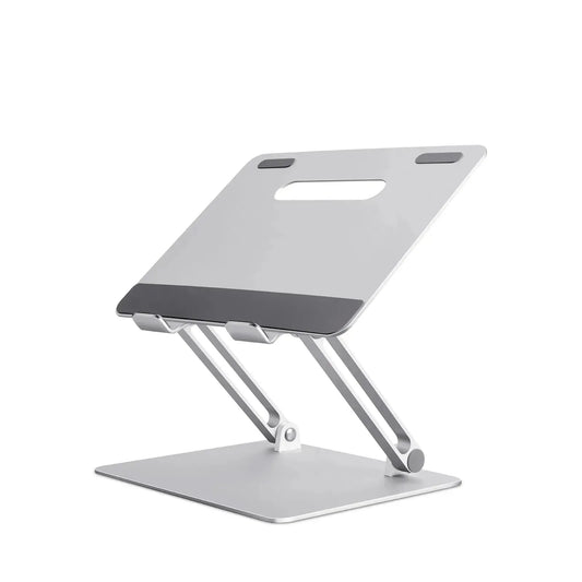 Aluminum Height-Adjustable Laptop Stand, silver, ergonomic and sturdy for comfortable laptop positioning, from xStore in Qatar.