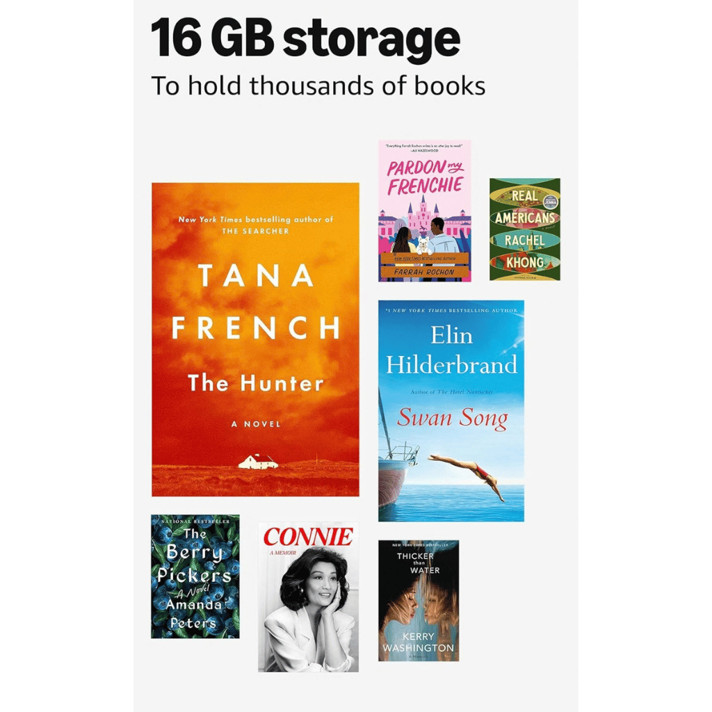 ‫Amazon Kindle بسعة 16GB وشاشة 6 بوصة مضادة للانعكاس، مع إضاءة أمامية قابلة للتعديل وبطارية تصل إلى 6 أسابيع وشحن USB-C.‬