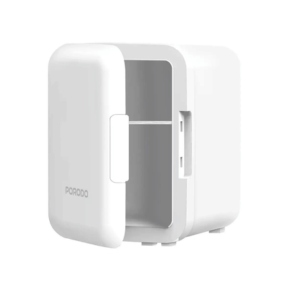 Porodo Lifestyle 4L Mini Fridge for Home & Car, Holds up to six 355ml beverage cans, Rapid cooling with quiet, energy-efficient.