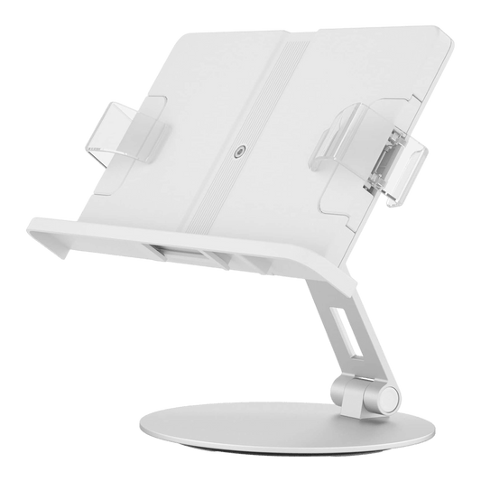 360° adjustable book stand from xStore.qa, foldable, height-adjustable, fits A6-A4 papers, books, tablets, versatile in Qatar.