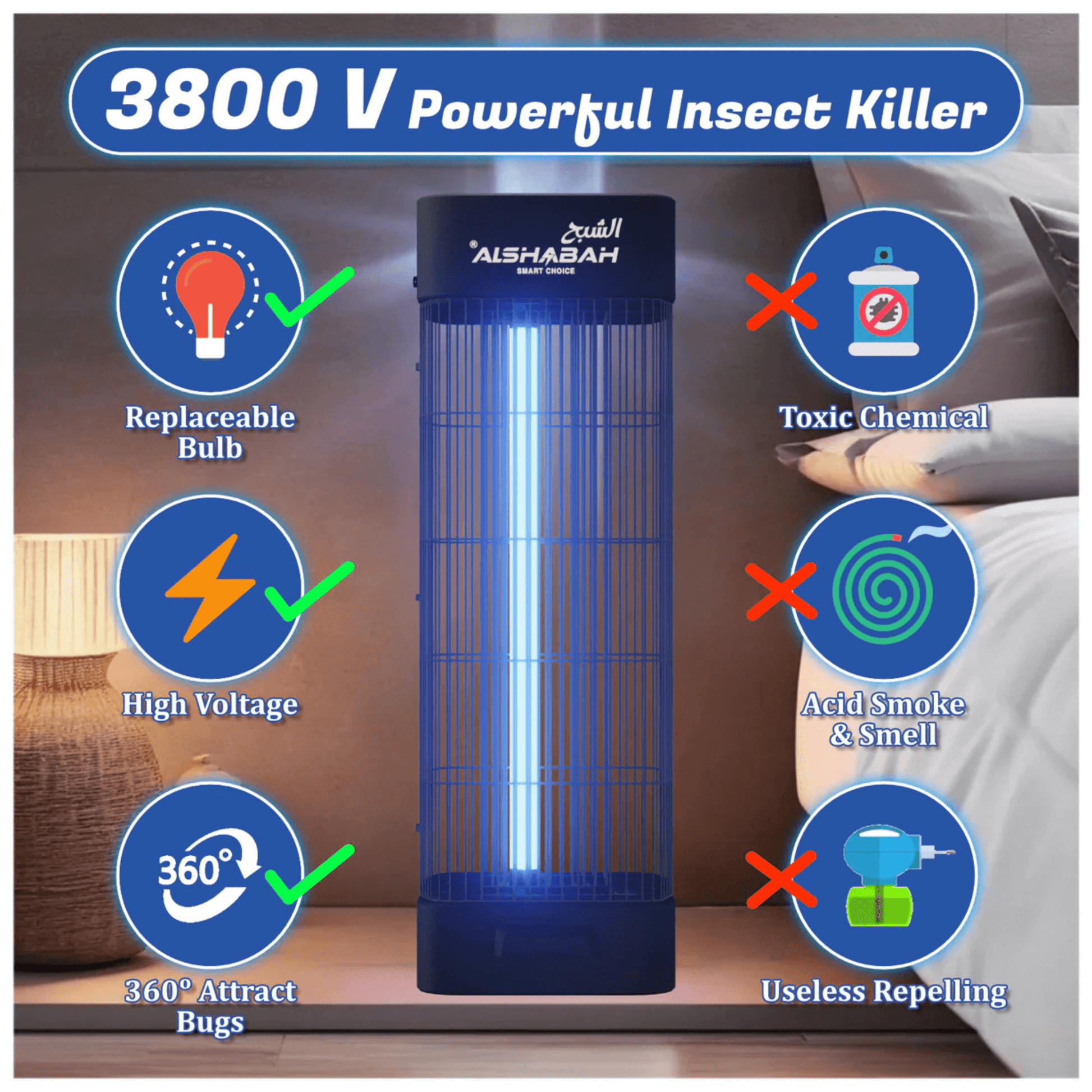 جهاز مكافحة الحشرات الطائرة في المكتب من الشبح