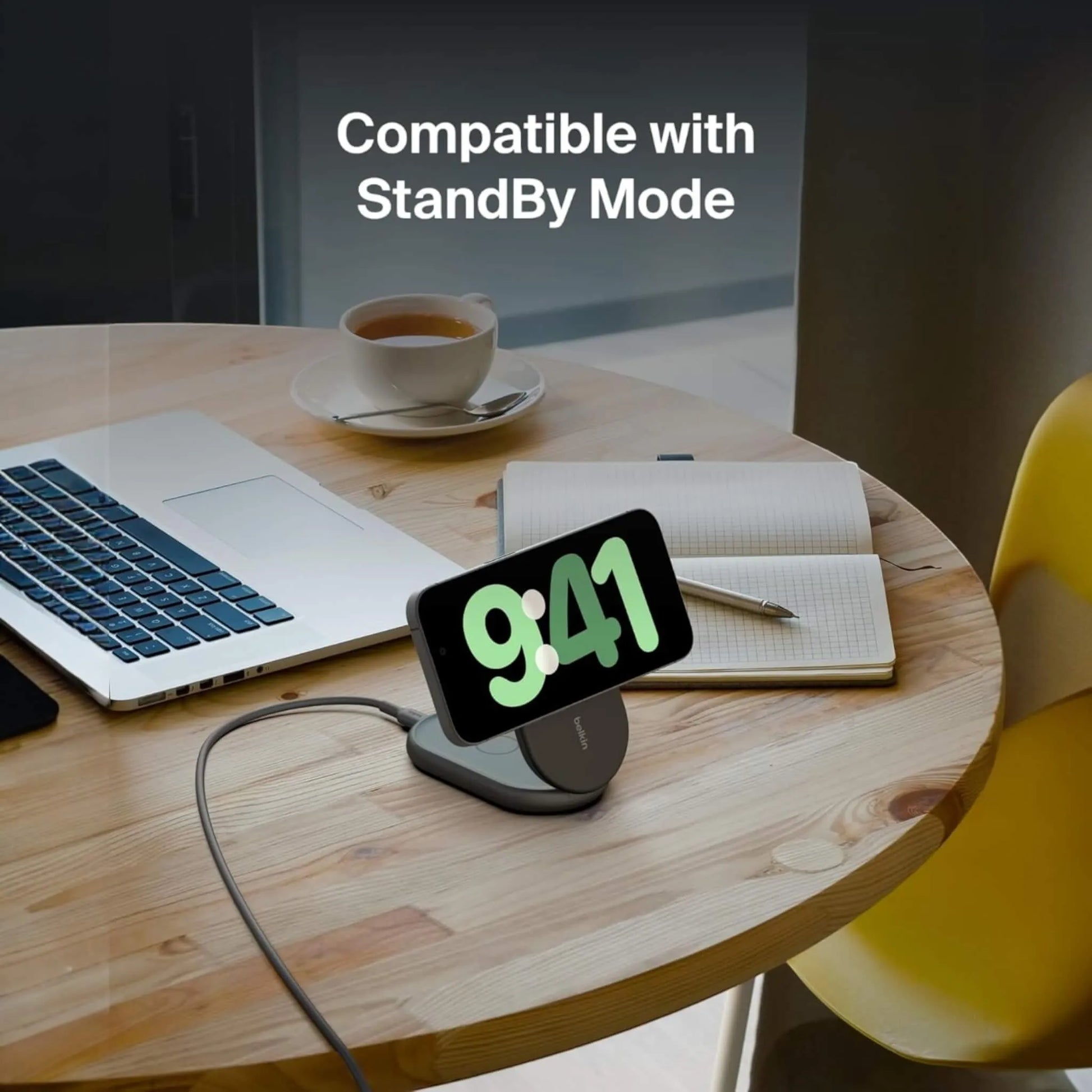 Belkin MagSafe-Compatible 2-in-1 Magnetic Foldable Charger, 15W, portable and efficient for Apple devices, from xStore in Qatar.