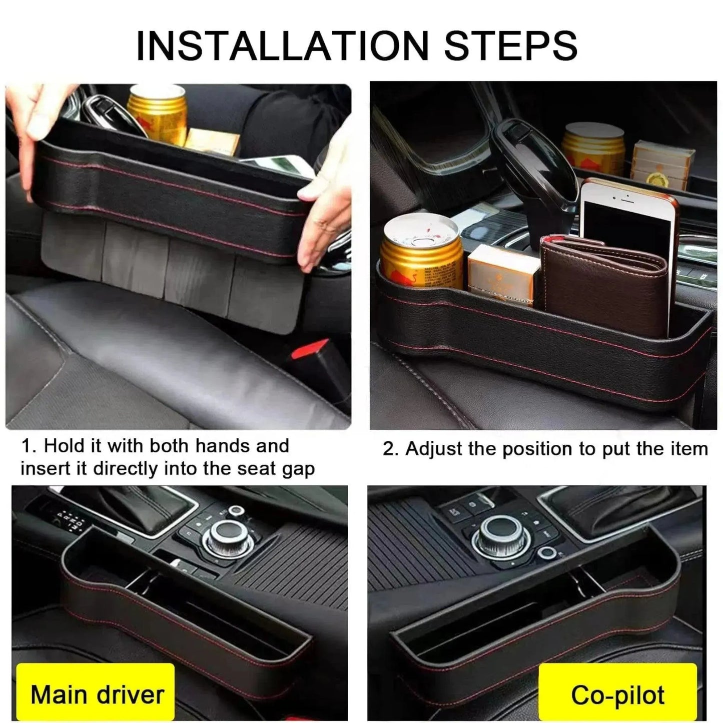 Car Seat Organizer, versatile storage solution for the left side, keeps essentials organized and accessible, from xStore in Qatar.