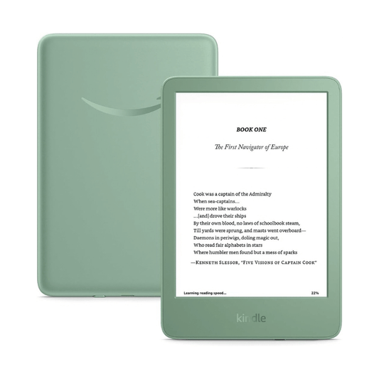 Amazon Kindle (11th Gen) 16GB, 6-inch glare-free display for clear reading in different lighting conditions.
