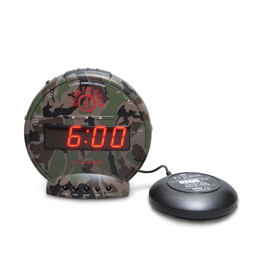 Sonic Bomb alarm clock with super shaker, loud sound, and vibration, perfect for heavy sleepers from xStore in Qatar.