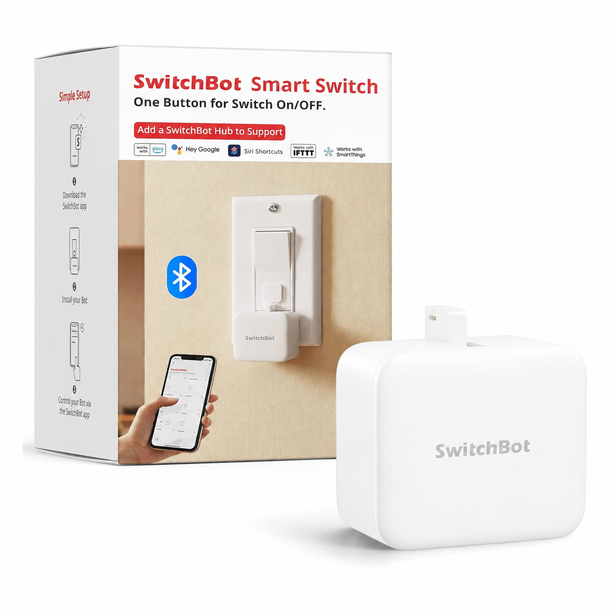 SwitchBot Smart Switch Button Pusher at xStore, Qatar, A small device that presses any button or switch automatically without wiring.