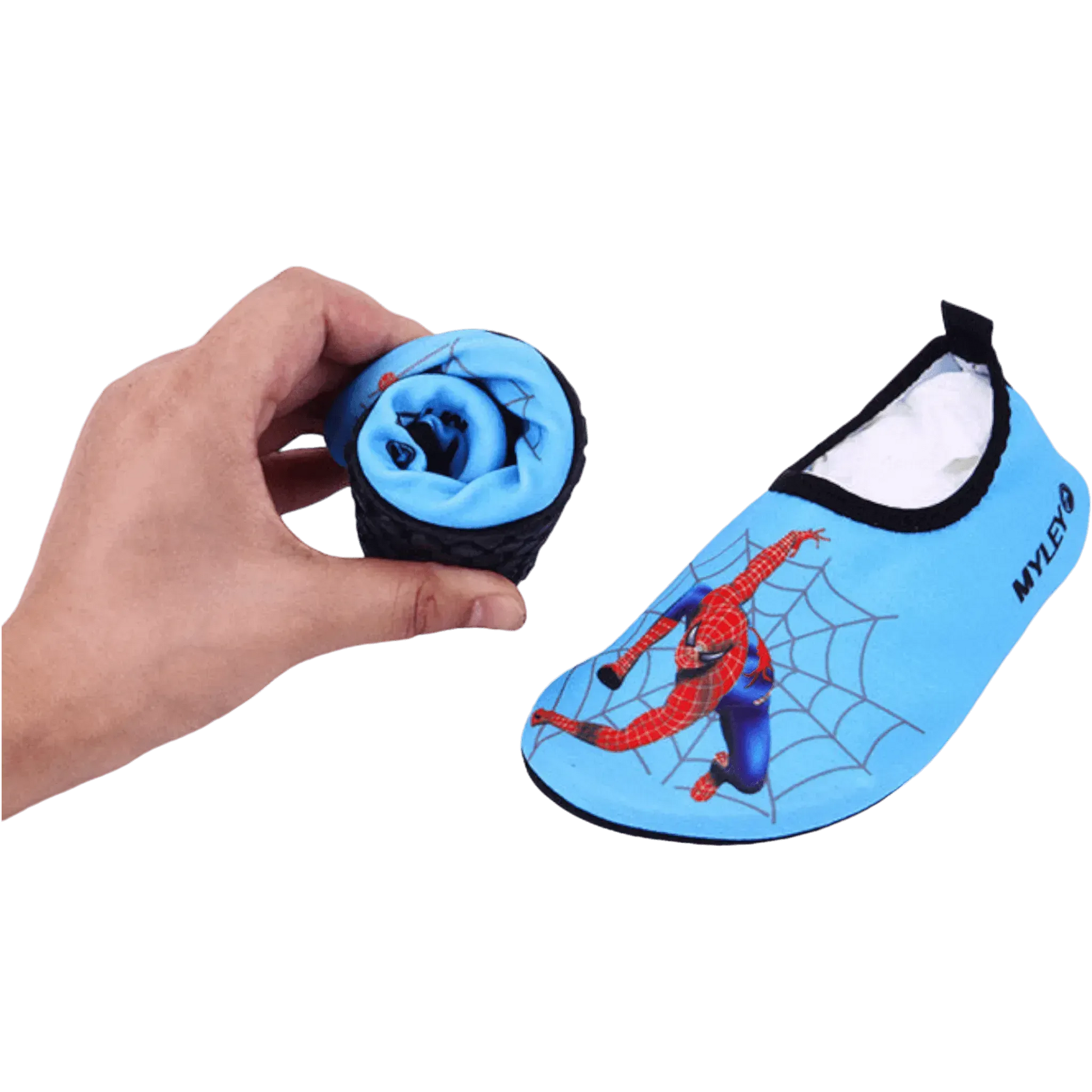 Kids Beach Shoes, blue with Spiderman design, comfortable and protective footwear for beach play, from xStore in Qatar.