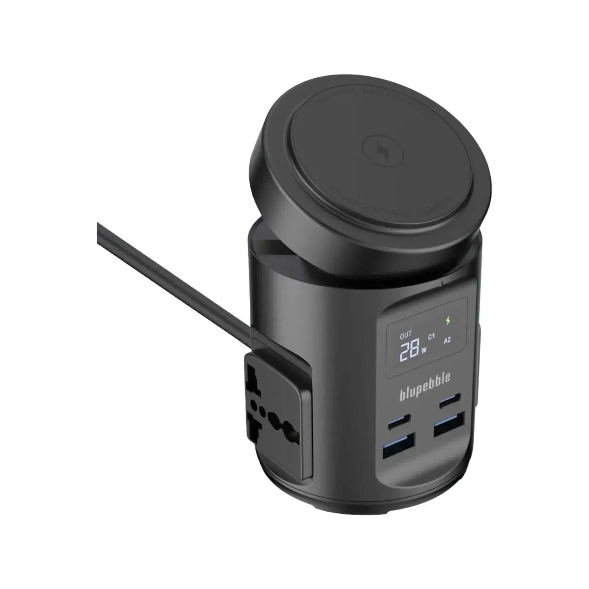 Blupebble MagPod Hub 65W, black, compact and powerful charging hub for multiple devices, from xStore in Qatar.