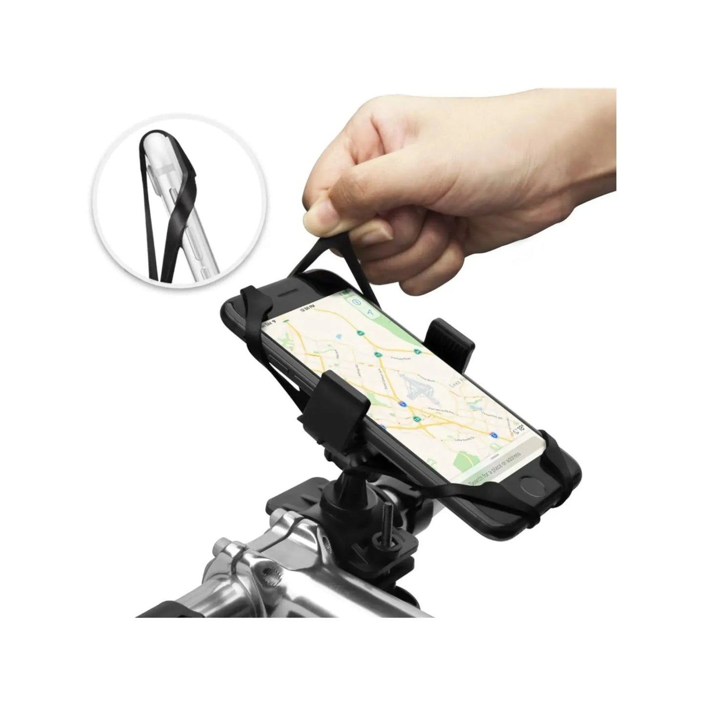 Spigen Bike Phone Mount Holder, secure and adjustable holder for smartphones, cycling navigation, from xStore in Qatar.