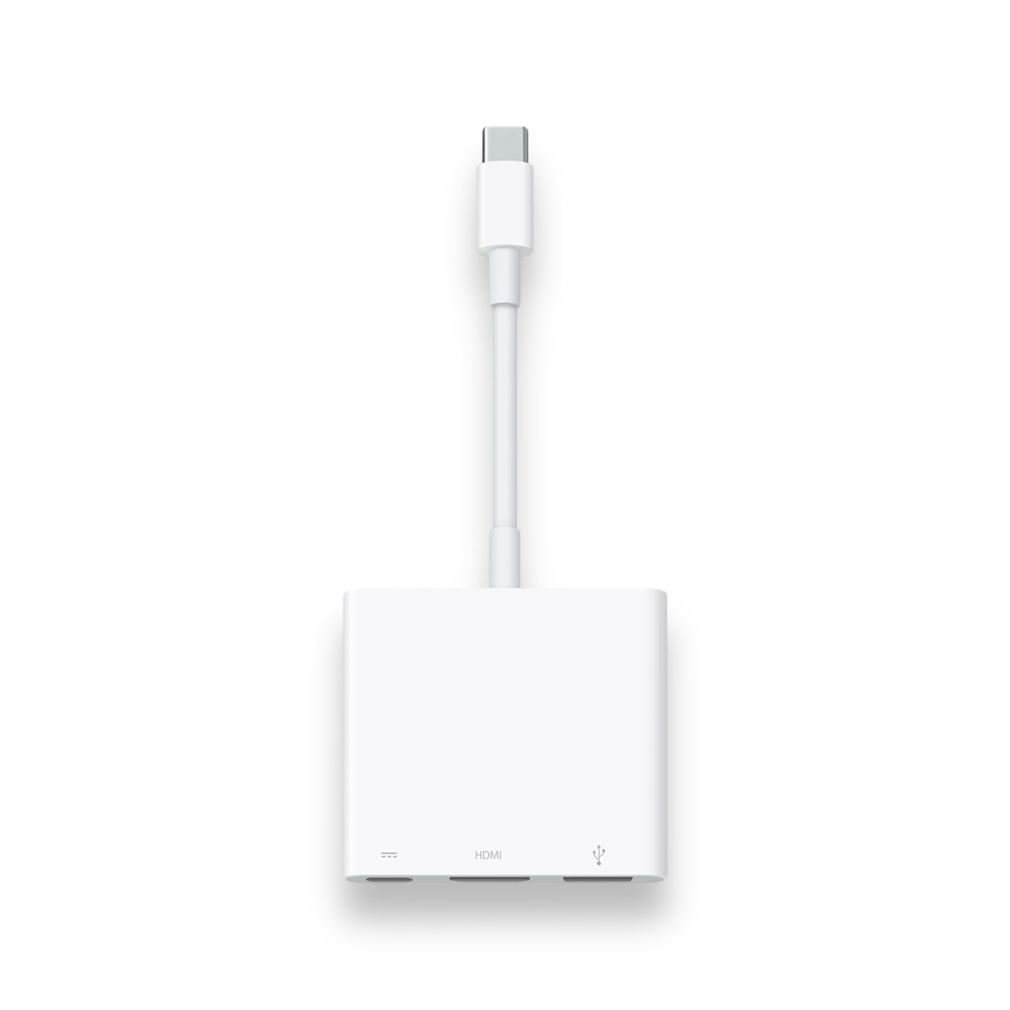 Apple USB-C adapter supporting all Apple devices with USB-C port, 3 outputs: USB, HDMI, USB-C, at xStore in Qatar.