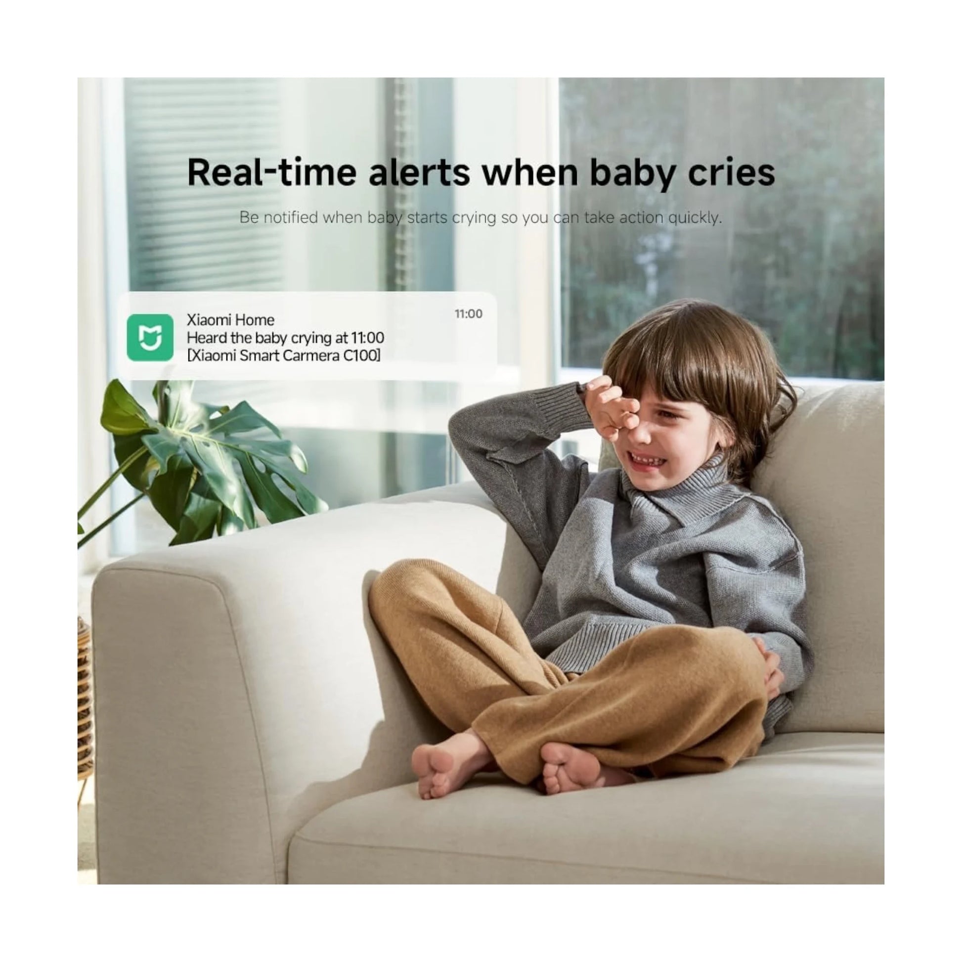 Get Mi Xiaomi Smart Camera C100 2K high-resolution video with 3MP camera sensor. Infrared night vision, from xStore.qa